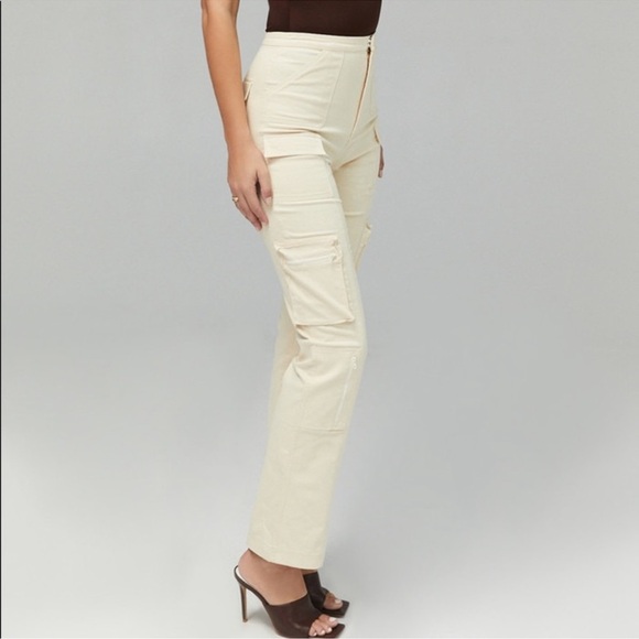 Mistress Rocks Slim Straight Khaki Cargo Pants - Picture 2 of 6